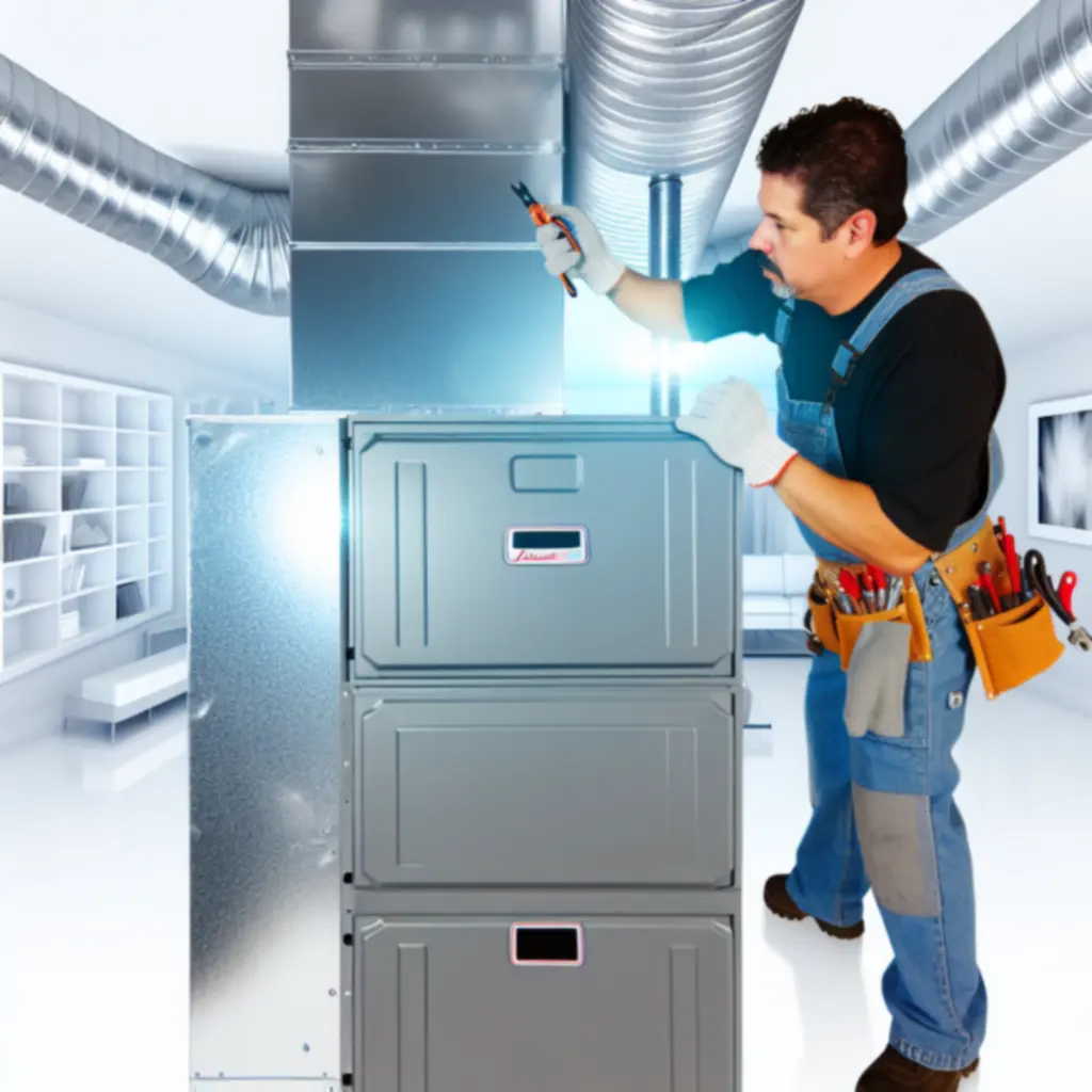 Modern high-efficiency heating system installation