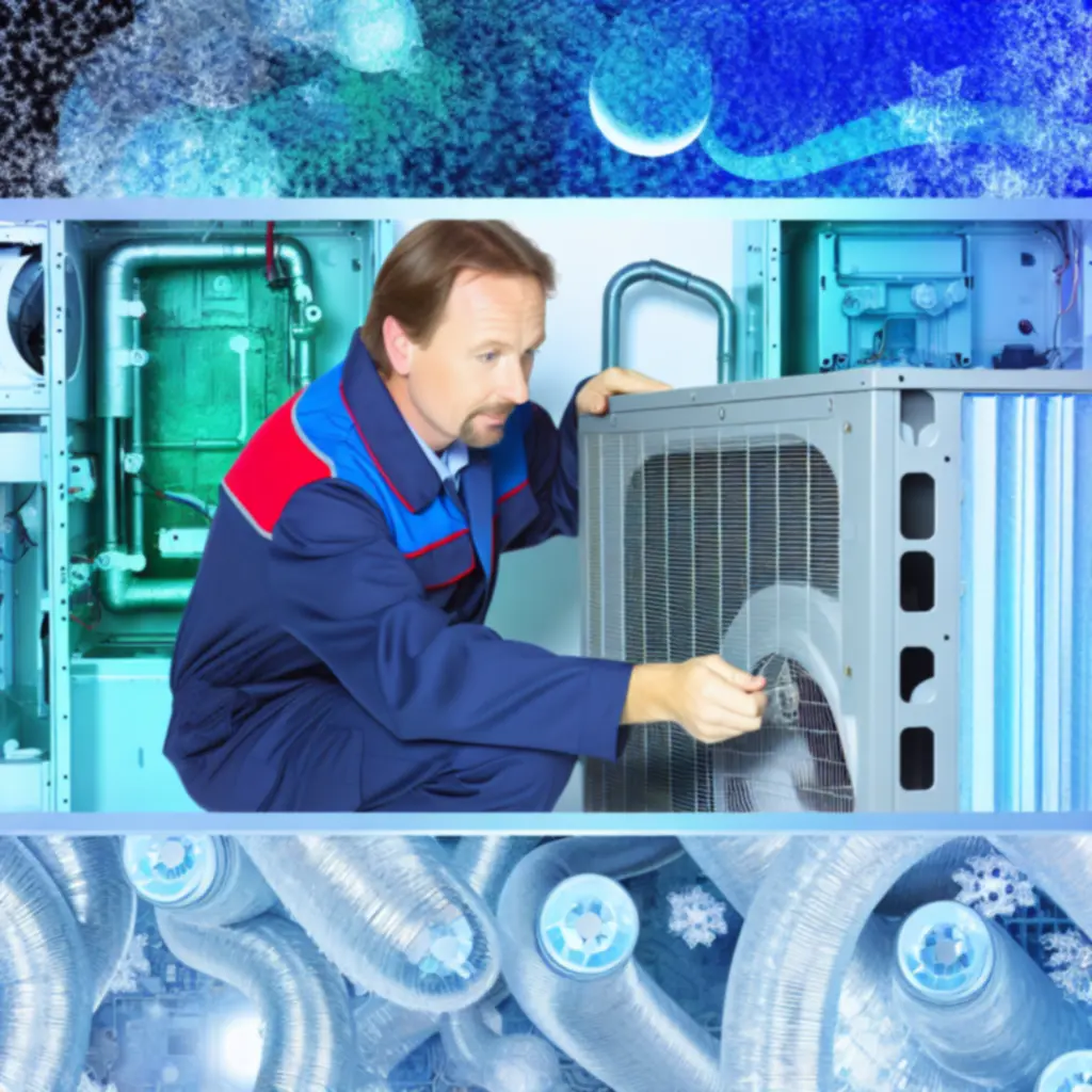 Certified HVAC technician working on a climate control system on site.